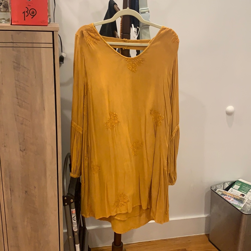 Mustard Yellow Molly Green Long sleeve dress